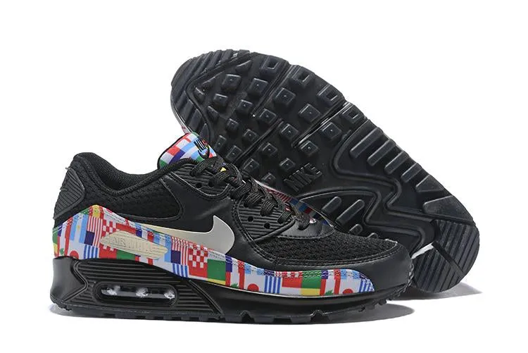 Nike Air Max 90 'One World Black' Shoes Sneaker Sale Men Size US 7, 8, 8.5, 9, 10, 11 Asics Discus Shoes