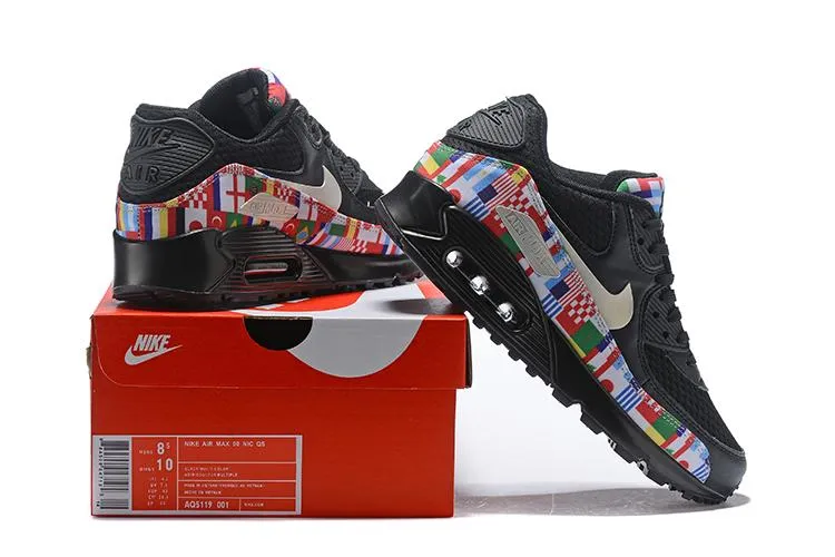 Nike Air Max 90 'One World Black' Shoes Sneaker Sale Men Size US 7, 8, 8.5, 9, 10, 11 Asics Water Resistant Running Shoes