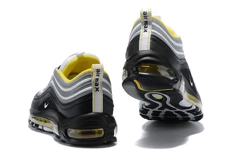 Nike Air Max 97 Black Grey Yellow Shoes !!! CYBER MONDAY SALE !!! Asics Non Slip Shoes