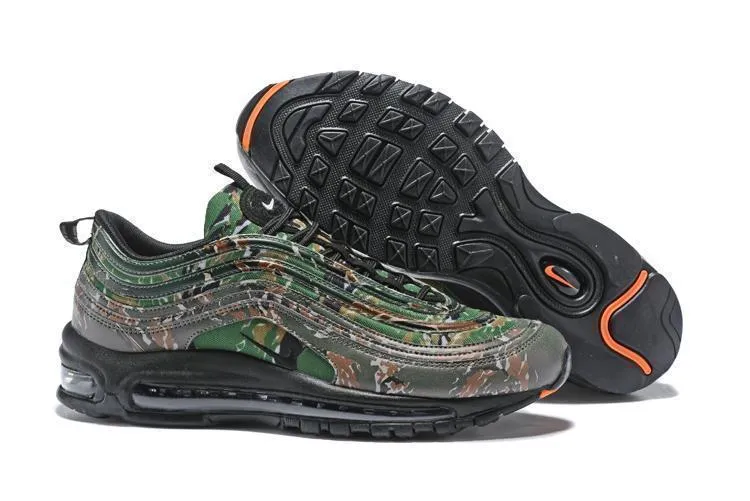 Nike Air Max 97 Camouplage Army Green Grey Shoes Sale Size US 7-11 Asics Running Shoes America