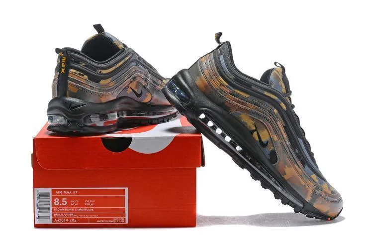Nike Air Max 97 Camouplage Brown Black Shoes Sale Size US 7, 8, 8.5, 9, 10, 11 Asics Gt 2000 6 Running Shoe