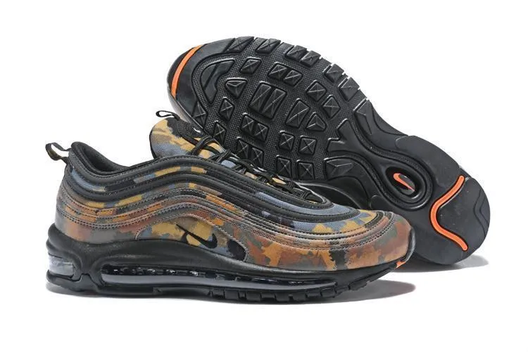 Asics Shoes Official Website Nike Air Max 97 Camouplage Brown Black Shoes Sale Size US 7, 8, 8.5, 9, 10, 11