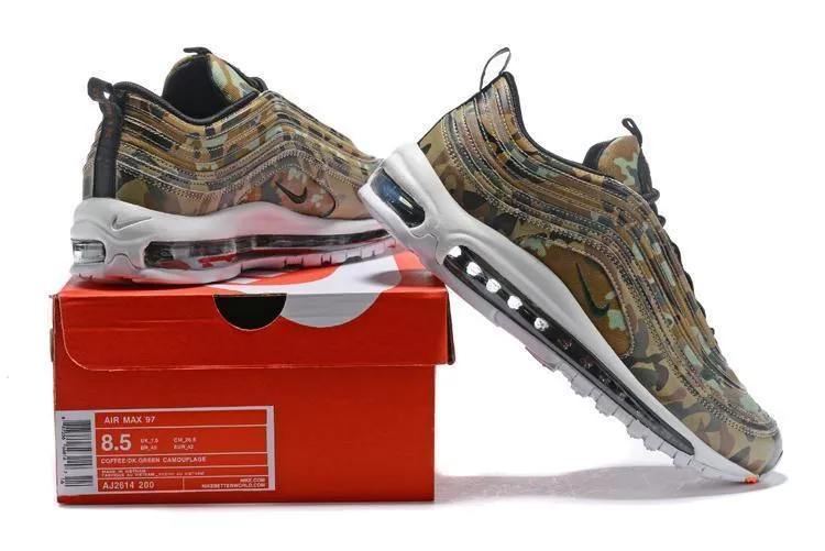 Asics Wide Shoes Nike Air Max 97 Camouplage Coffe Green Shoes Sale Size US 7, 8, 8.5, 9, 10, 11
