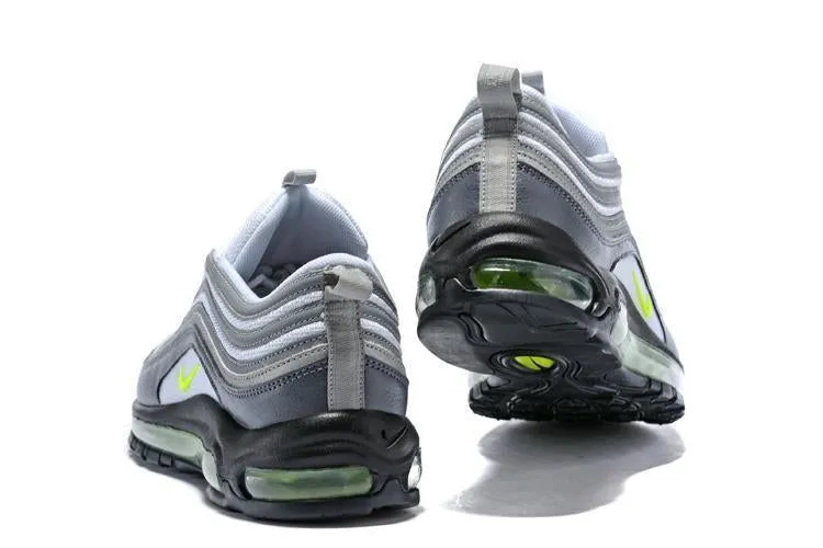 Nike Air Max 97 Carbon Grey Fludredsent Green Shoes Sale Men Size US 7-11 Retro Asics Running Shoes