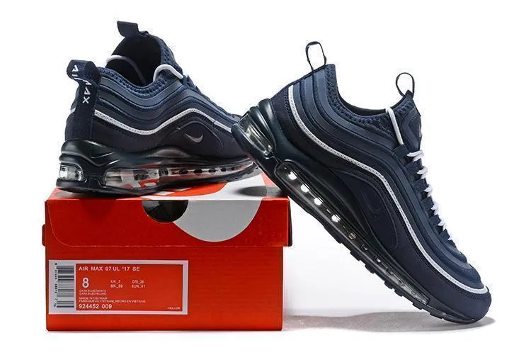Asics Neon Shoes Nike Air Max 97 Dark Blue White Shoes Sale Men Size US 7-11