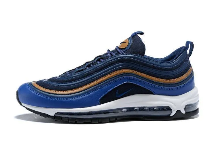 Nike Air Max 97 DK Blue Coffee Shoes Sale Men Size US 7, 8, 8.5, 9, 10, 11 Asics Arch Support Walking Shoes