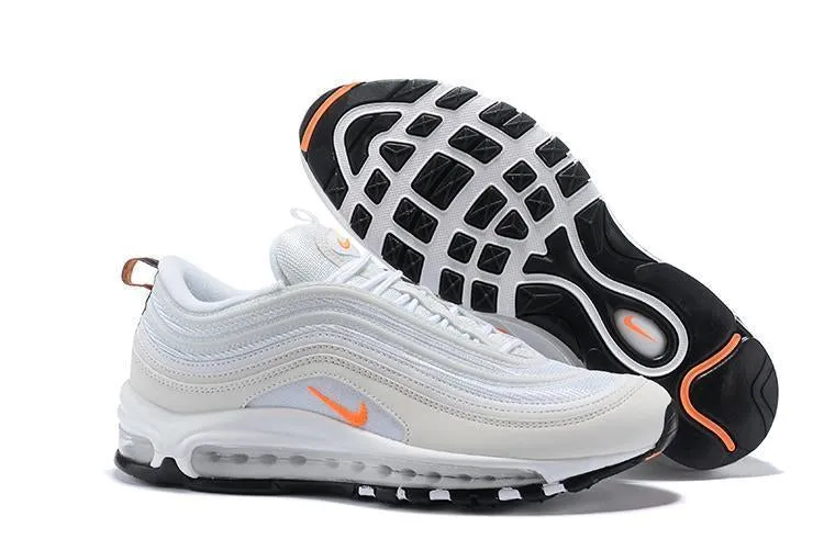 Nike Air Max 97 White Orange Shoes Sale Men Size US 7, 8, 8.5, 9, 10, 11 Asics Colorful Running Shoes