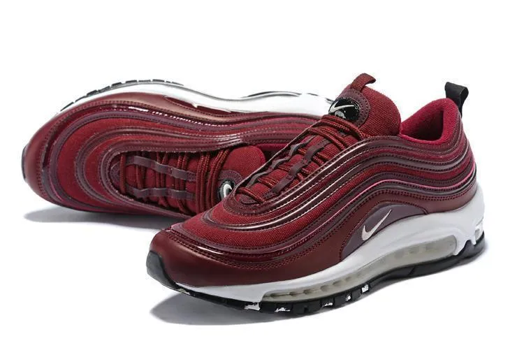 Best Asics Shoes For Hiit Nike Air Max 97 Wine Red White Shoes Sale Men Size US 7-11