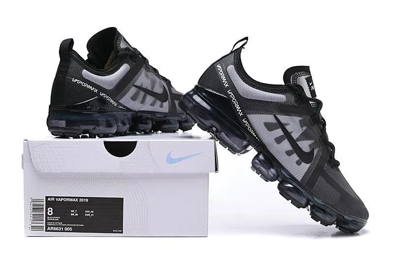 Nike Air Vapormax 2019  'Black Grey' Shoes Sneakers Men Women Sale Size US 7, 8, 8.5, 9, 10, 11 Asics Snapdown Shoes