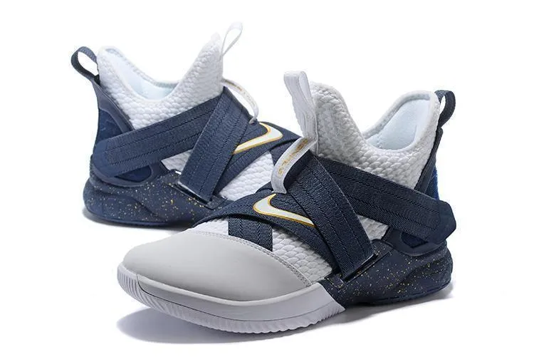 Nike Lebron Soldier XII 12 SFG EP White Grey Blue Shoes !!! CYBER MONDAY SALE !!! Youth Asics Running Shoes