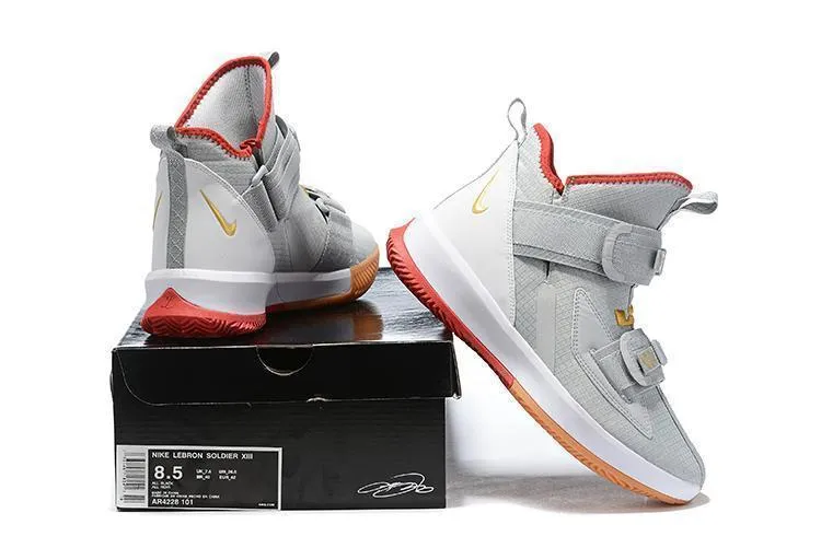 Asics Super Shoes Nike Lebron Soldier XIII 13 Grey White Men Sneaker Shoes !!! CYBER MONDAY SALE !!!