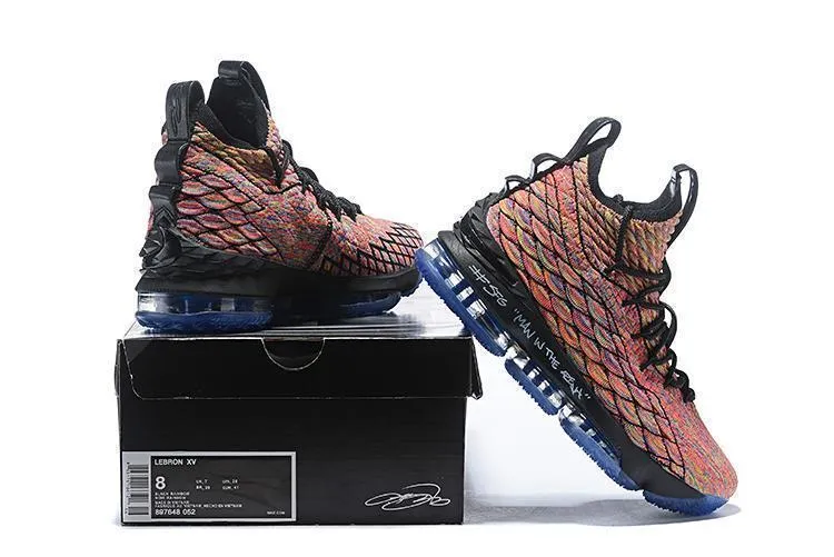 Nike Lebron XV 15 Black Rainbow Blue Men Shoes !!! CYBER MONDAY SALE !!! Asics Shoes With Best Arch Support