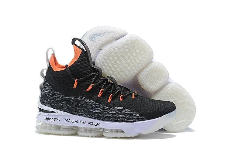 Nike Lebron XV 15 Black White Orange Men Shoes !!! CYBER MONDAY SALE !!! Sale On Asics Running Shoes