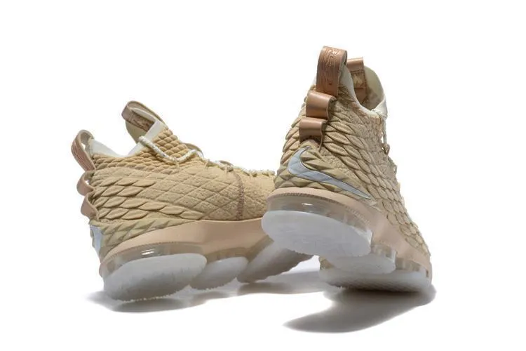 Comfiest Asics Shoes Nike Lebron XV 15 Brown White Men Shoes !!! CYBER MONDAY SALE !!!