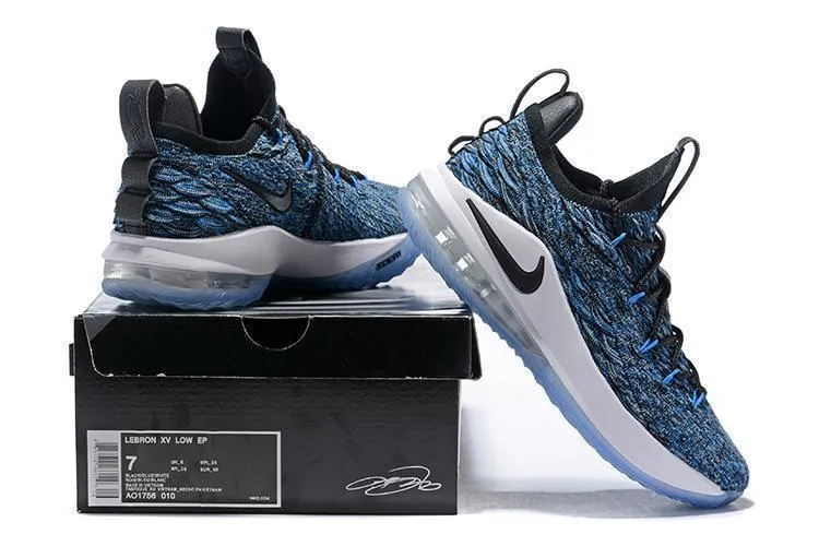 Valentine Asics Shoes Nike Lebron XV 15 Low EP White Blue Black Men Shoes !!! CYBER MONDAY SALE !!!