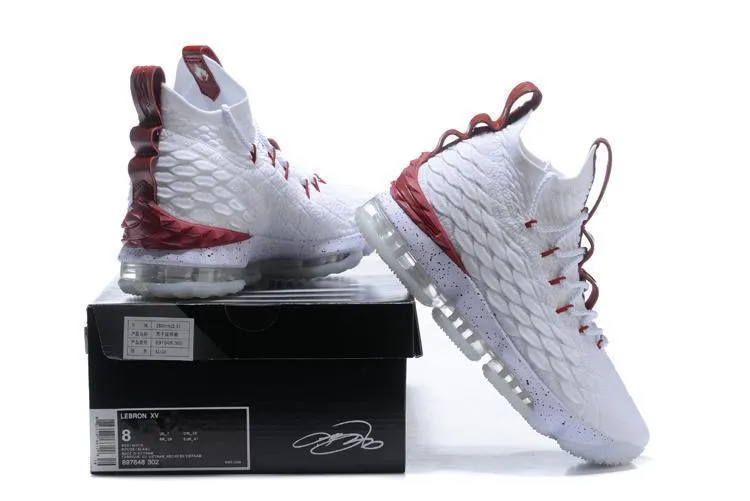 Asics Typhoon Hockey Shoes Nike Lebron XV 15 White Bordeaux Red Men Shoes !!! CYBER MONDAY SALE !!!