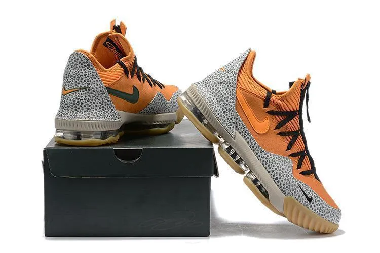 Nike Lebron XVI 16 Low 'Safari' Orange Cement Men Shoes !!! CYBER MONDAY SALE !!! Asics Army Running Shoes