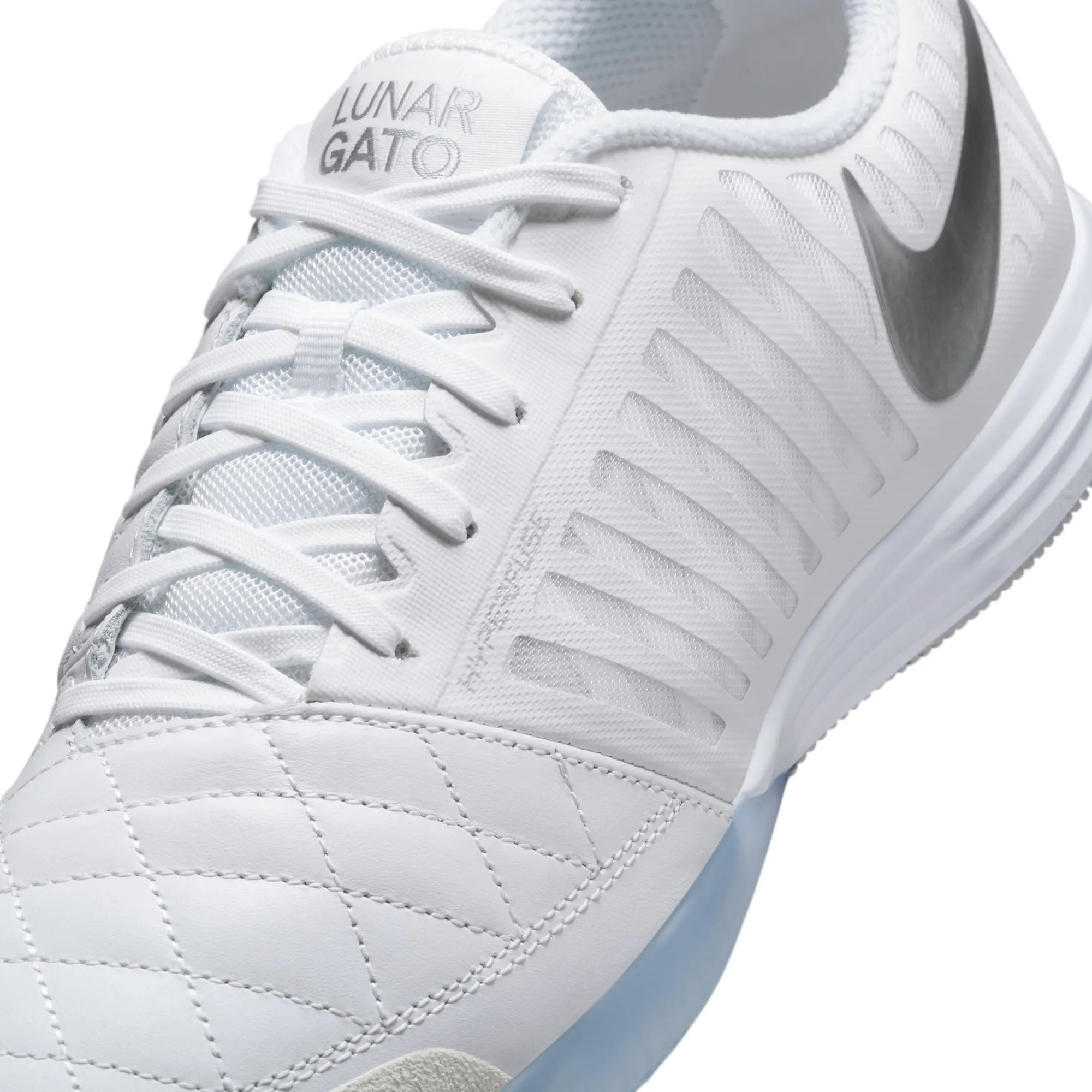 Nike Lunargato II  IN Indoor Soccer Shoes - White/ White Chrome Asics Ff Clay Tennis Shoes