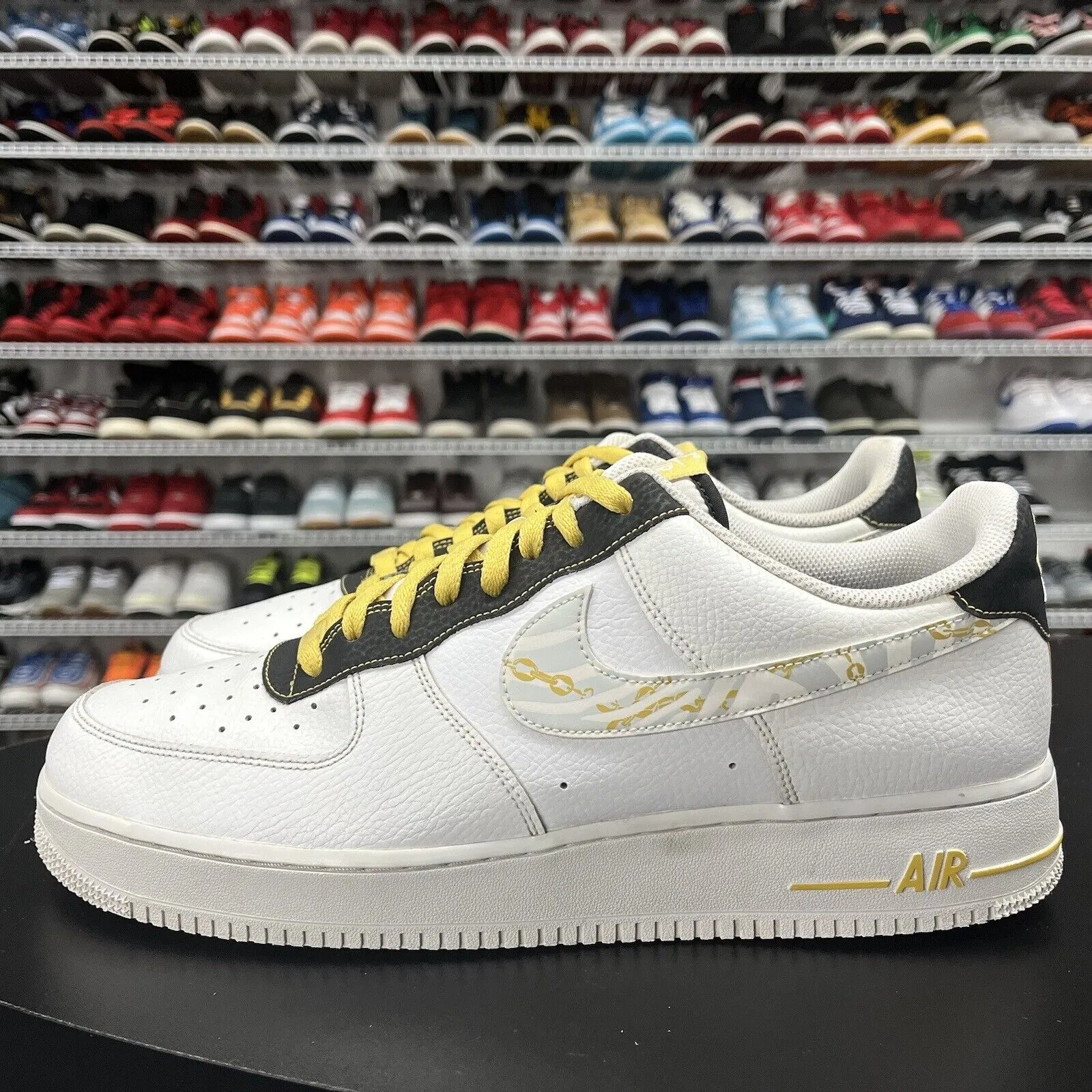 All Asics Volleyball Shoes Nike Men's Air Force 1 Low Gold Link Zebra DH5284-100 Men's Size 13