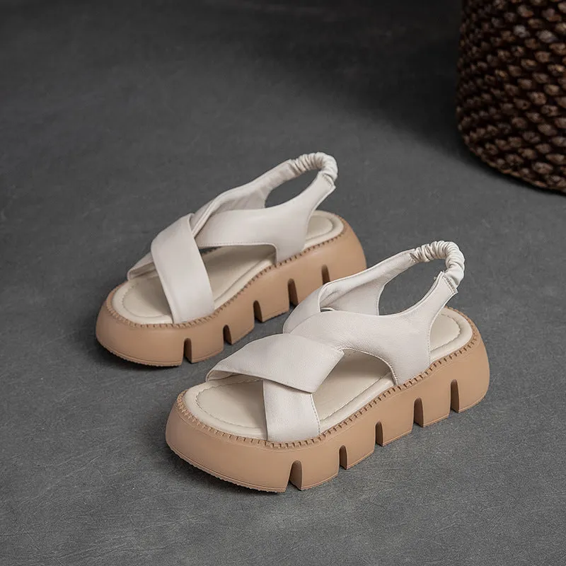 Women's Leather Summer Platform Casual Sandals Burch Sandals