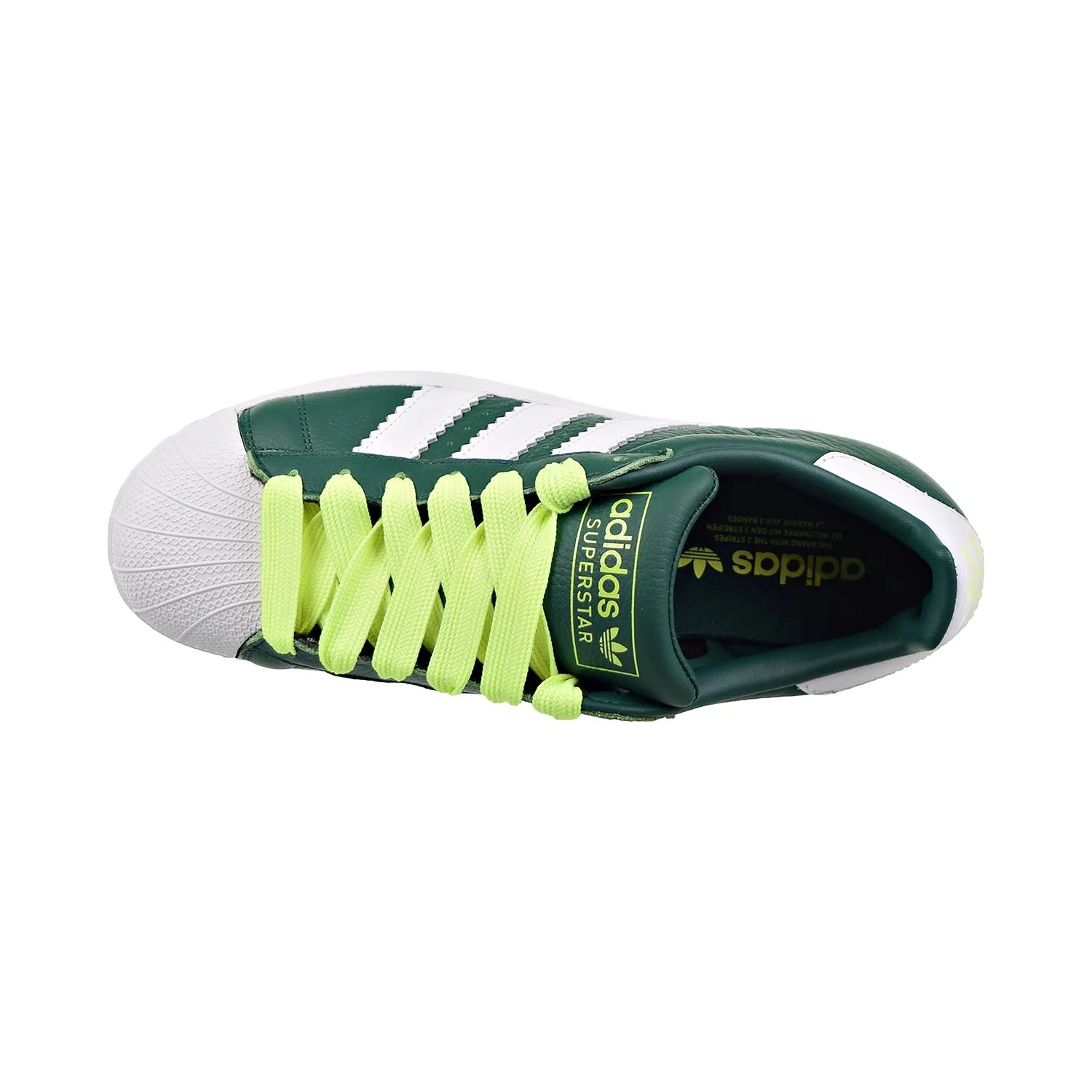 Adidas Superstar Mens Shoes Collegiate Green/Cloud White/Hi-Res Yellow White Adidas Basketball Shoes