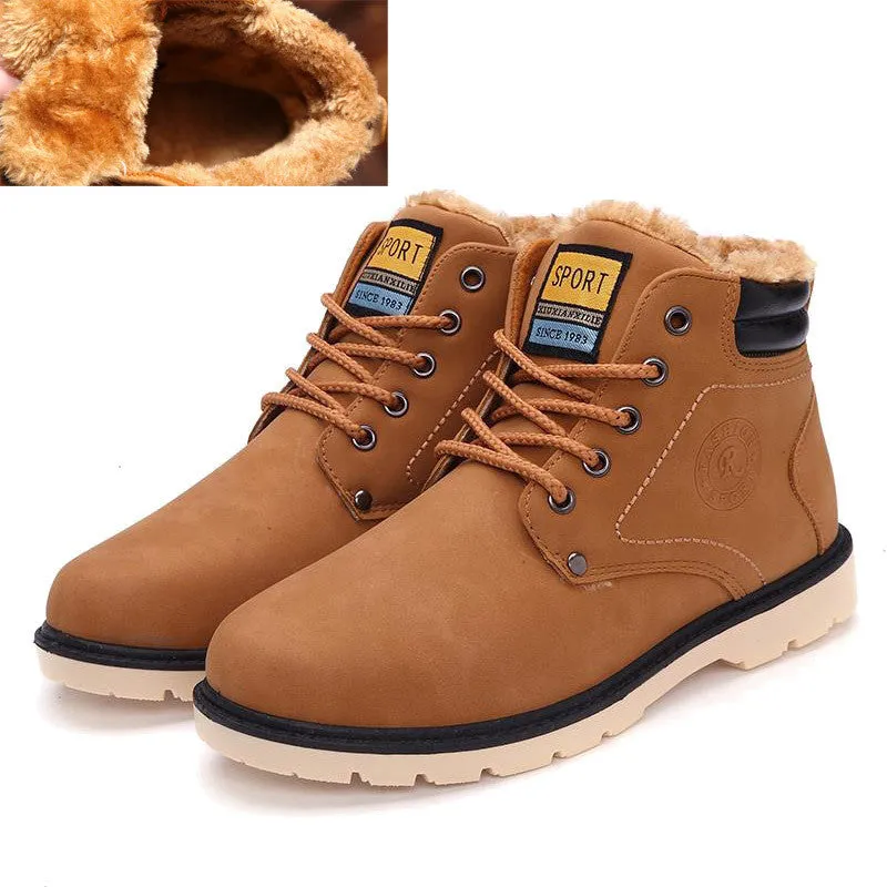 Keep Warm Men Boots High pu Leather Casual Boots Working Fahsion Boots Essential Shoes Best Work Boots For Fallen Arches