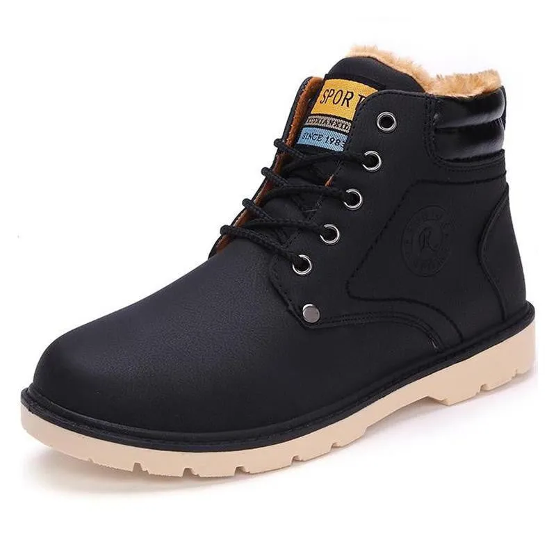 Keep Warm Men Boots High pu Leather Casual Boots Working Fahsion Boots Essential Shoes Work Boots Intrepid