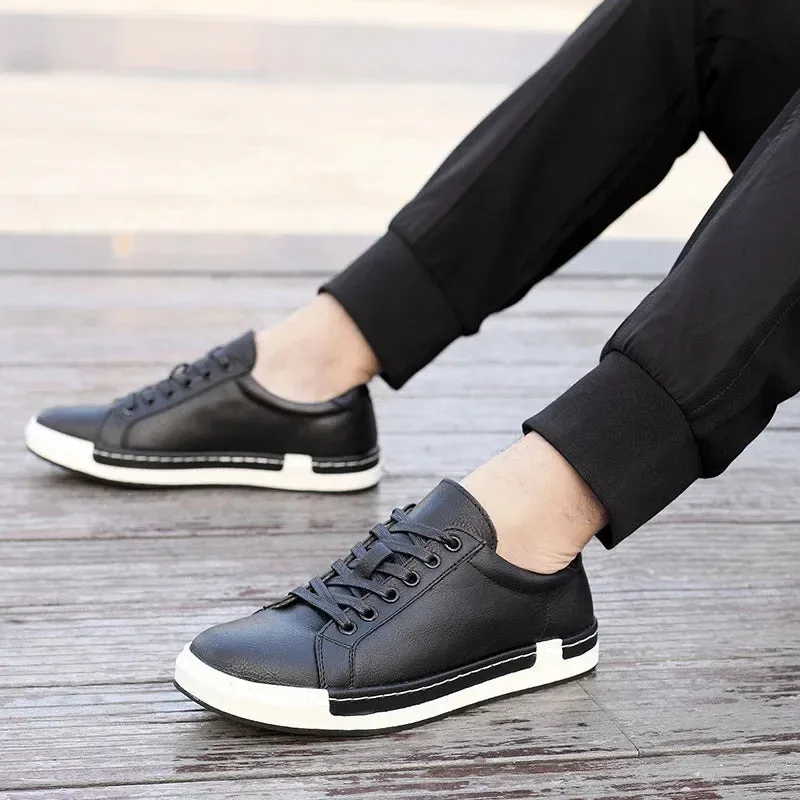 Men Leather Casual Shoes Men Sneakers  Autumn Brand Mens Suede Shoes Comfortable Flat Male Footwear Zapatillas Hombre 2024 Flat Shoes Knee Pain