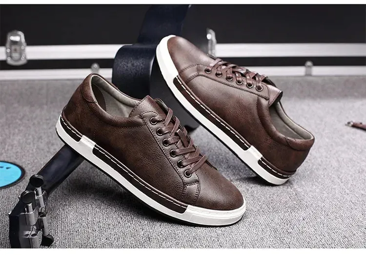 Cross Country Flat Shoes Men Leather Casual Shoes Men Sneakers  Autumn Brand Mens Suede Shoes Comfortable Flat Male Footwear Zapatillas Hombre 2024