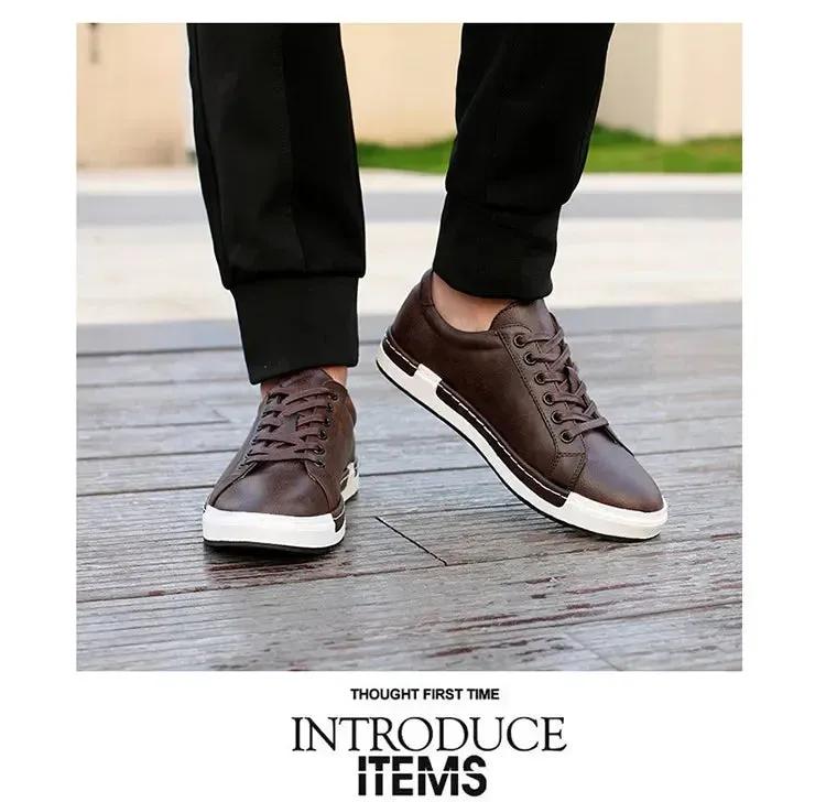 Men Leather Casual Shoes Men Sneakers  Autumn Brand Mens Suede Shoes Comfortable Flat Male Footwear Zapatillas Hombre 2024 Flat Shoes Square Crystal