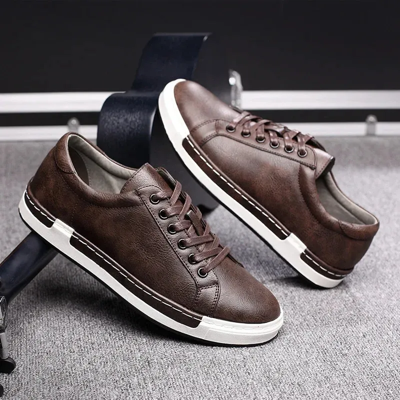 Men Leather Casual Shoes Men Sneakers  Autumn Brand Mens Suede Shoes Comfortable Flat Male Footwear Zapatillas Hombre 2024 Wedding Shoes Flats Lace