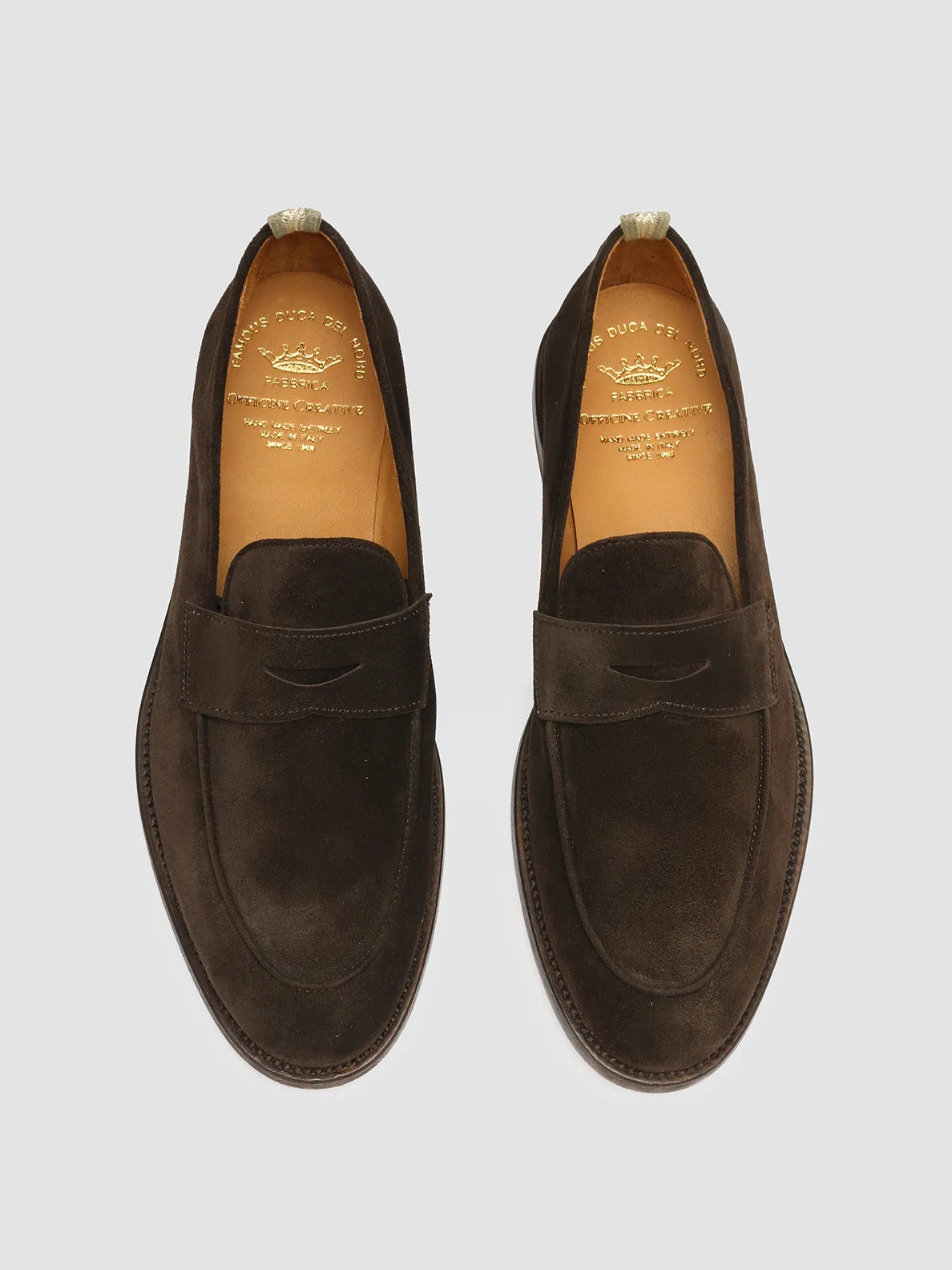 Emma Chamberlain Loafers OPERA 001 - Brown Suede Penny Loafers