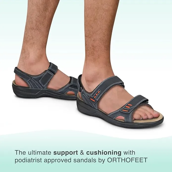 Orthofeet Men - Cambria - Black Sandals St Maarten