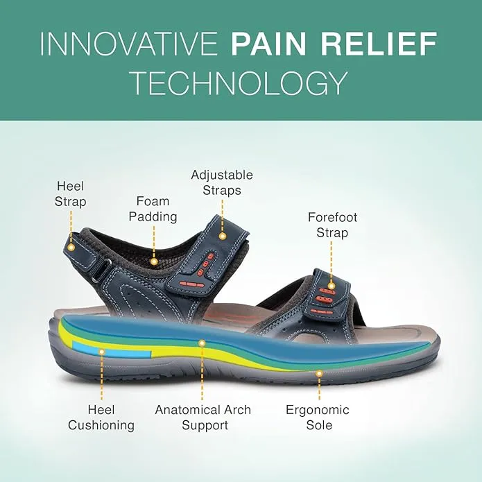 Sandals With Platform Orthofeet Men - Cambria - Black