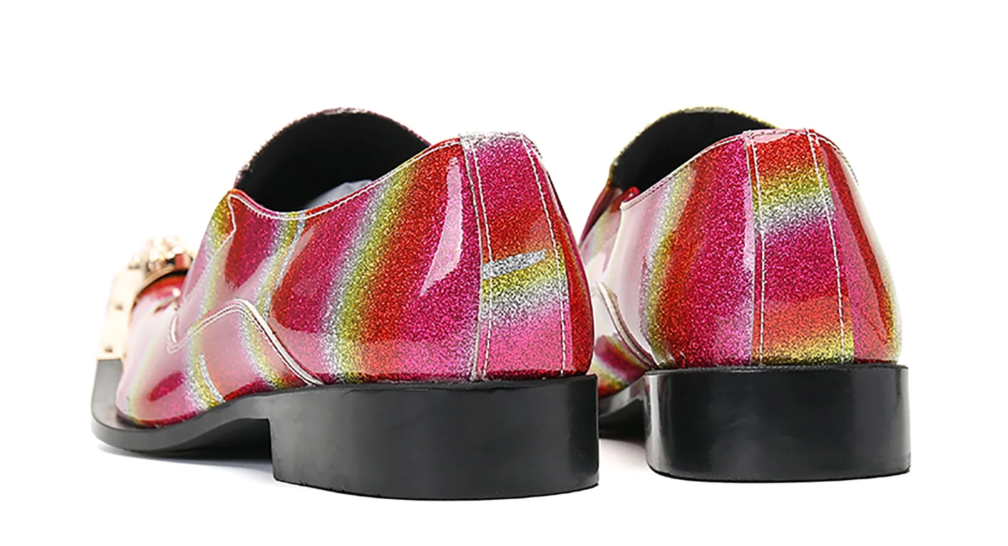 Wedge Sole Slip On Work Boots Men's Metal Tip Slip On Western Loafer