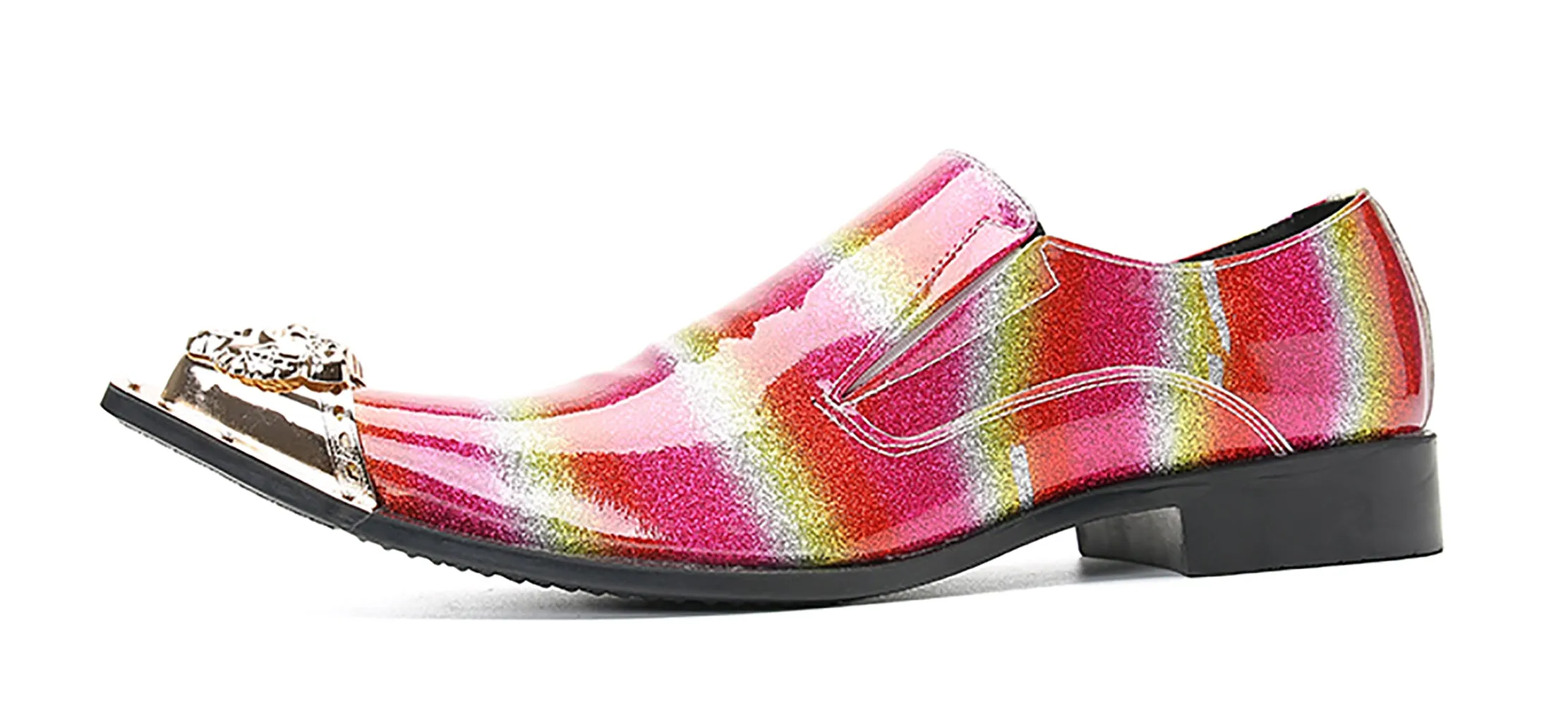 8 Wedge Work Boots Men's Metal Tip Slip On Western Loafer