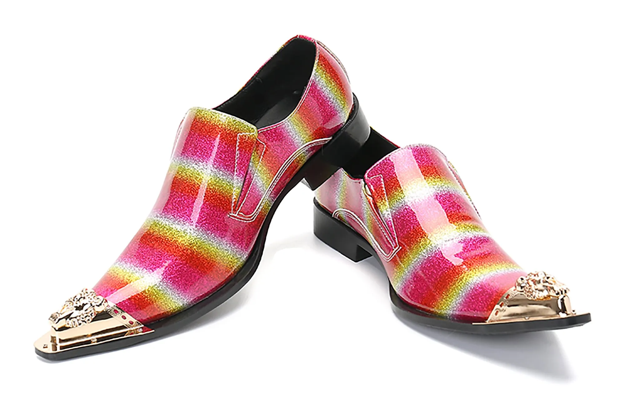 Men's Metal Tip Slip On Western Loafer Low Cost Work Boots