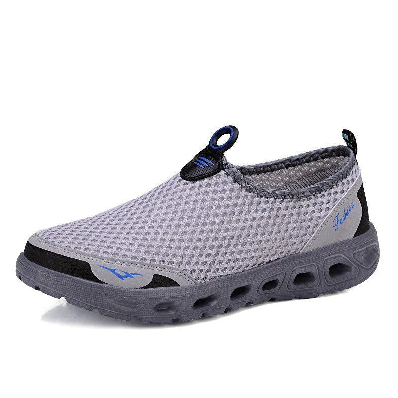 Feet And Running Shoes Casual Shoes Men Mesh Summer Style Solid Man Flats Loafers Breathable Slip-on Water Shoes Size Plus 39-45 XMR1619