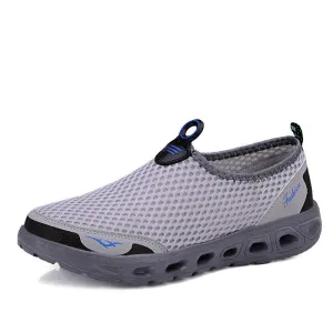Casual Flat Shoes Comfortable Casual Shoes Men Mesh Summer Style Solid Man Flats Loafers Breathable Slip-on Water Shoes Size Plus 39-45 XMR1619