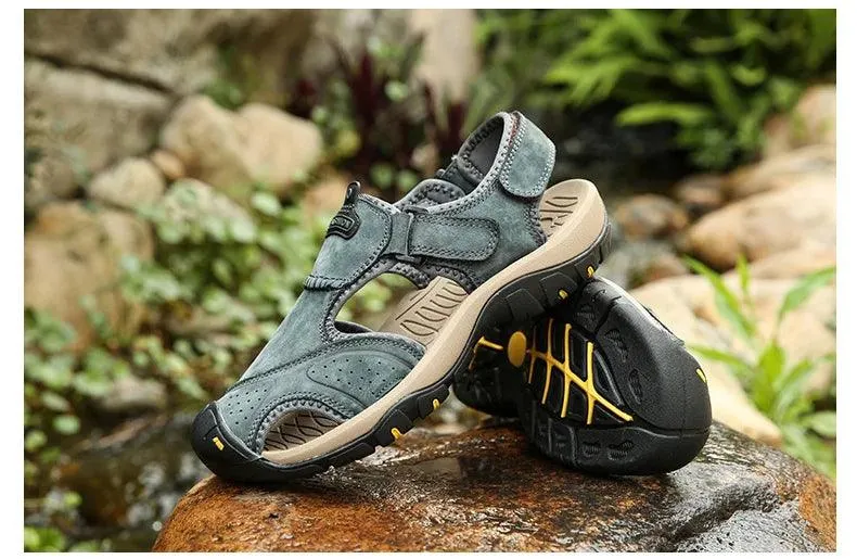 High Heels Shoes Sandals Men's Summer Outdoor, Non-slip Leather Sandals