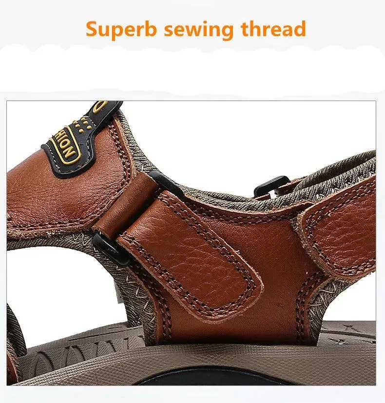 Men's Summer Outdoor, Non-slip Leather Sandals Sandals Ralph Lauren