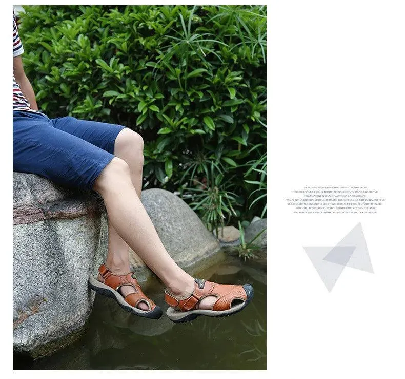 Men's Summer Outdoor, Non-slip Leather Sandals Yoga Sling Sandals
