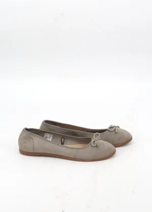 Women's Plain Ballerina Shoes,Grey Strappy Flat Shoes