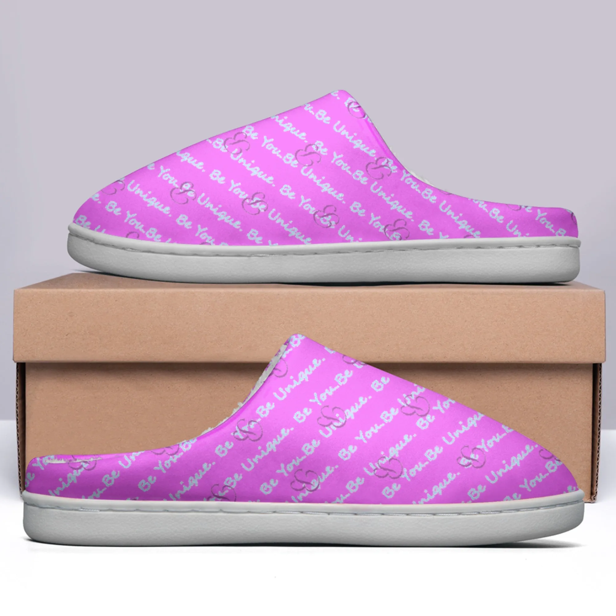 EtherealBe Pink Plush Slippers - Be Unique. Be You. Houston Texans Slippers