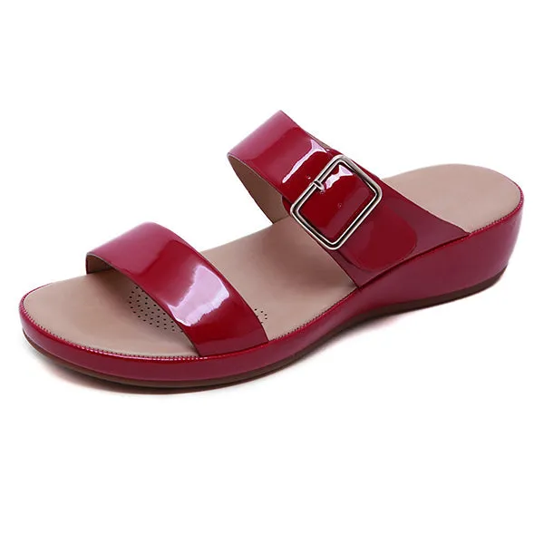 Fancy Flat Sandals Women's Summer Casual Comfort Air Cushion Leather Sandals