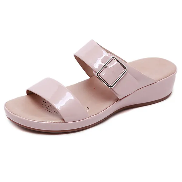 Women's Summer Casual Comfort Air Cushion Leather Sandals Mules Sandals