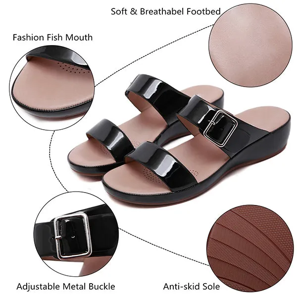 Women's Summer Casual Comfort Air Cushion Leather Sandals Made In America Sandals