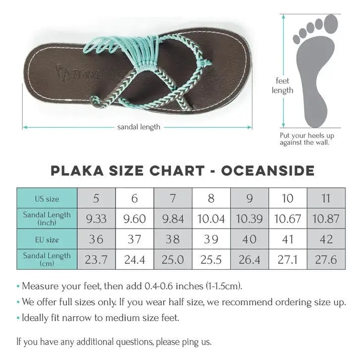 Comfortable Penny Loafers Plaka Turquoise-Gray Oceanside Flip Flop Sandals