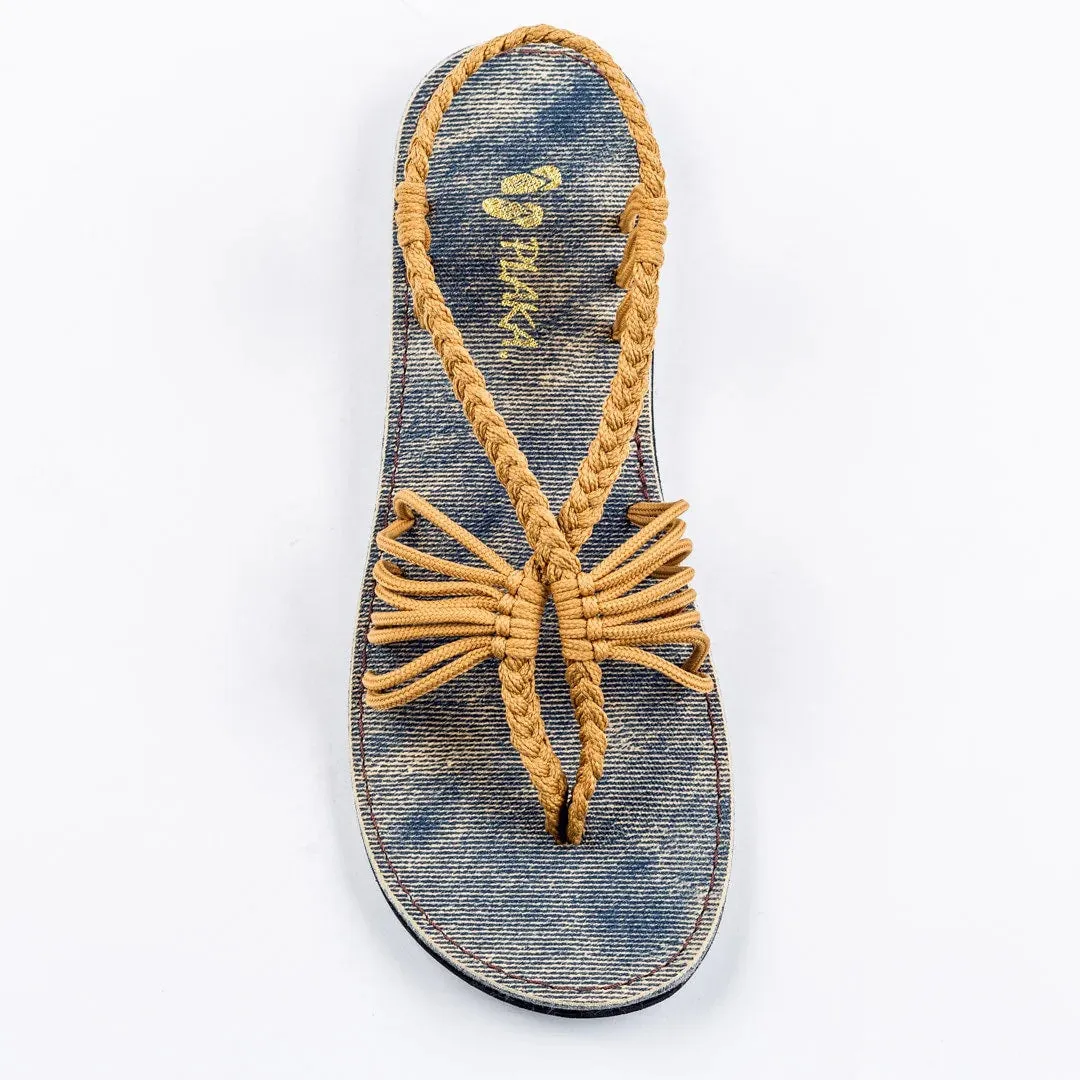 Leather Loafers Plaka Yellow Seashell Flat Sandal