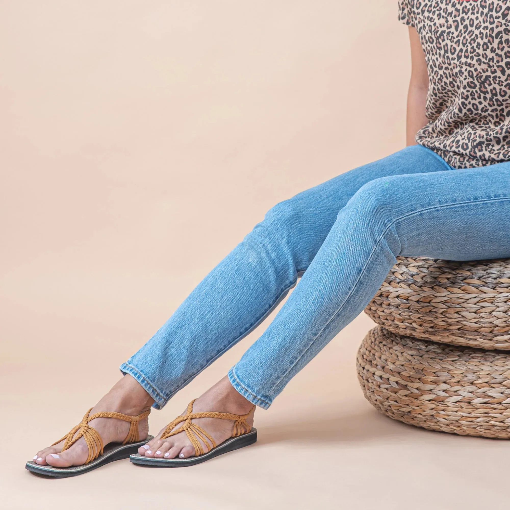 Loafers With High Heel Plaka Yellow Seashell Flat Sandal